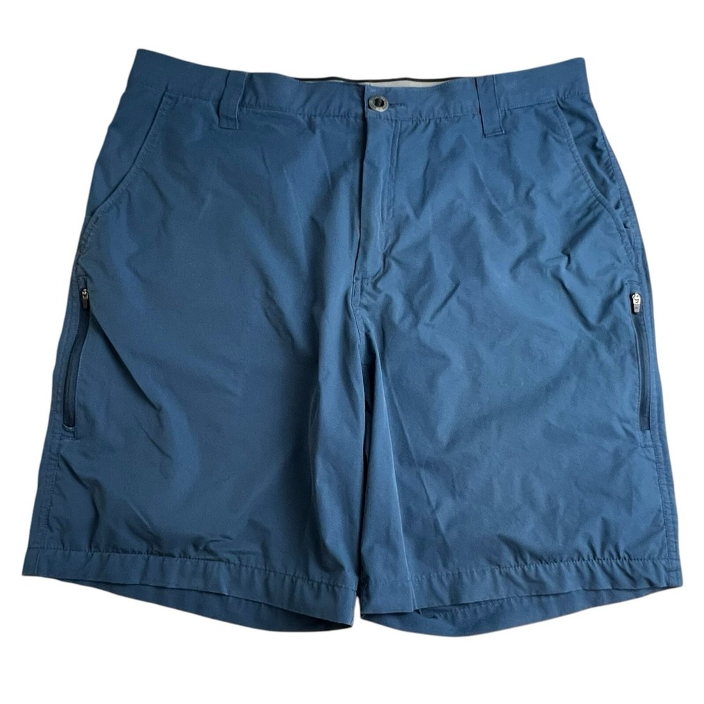 Orvis Mens 38 Blue Polyester 9" Inseam‎ Cargo Shorts